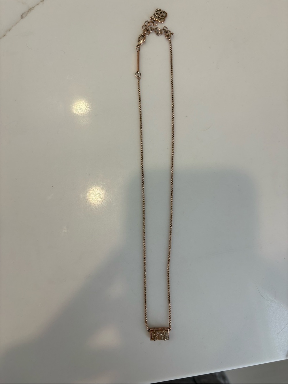 Rose Gold Bar Pendant Necklace - Women Jewelry